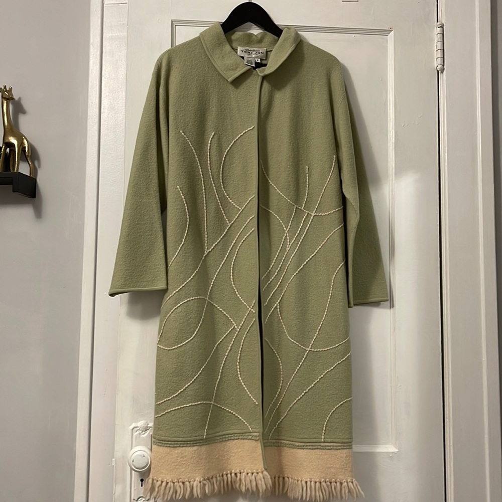 Rickie Freeman for Teri Jon 100% wool wrap jacket